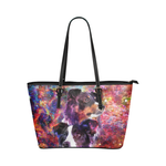 Border Collie Leather Tote Bag