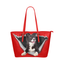 Border Collie Leather Tote Bag