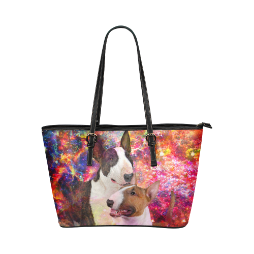 Bull Terrier Leather Tote Bag