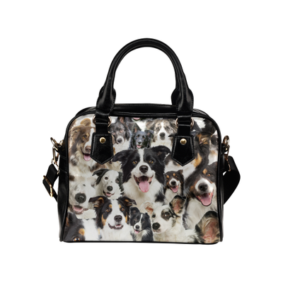 Border Collie Face Shoulder Handbag