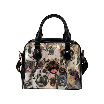 French Bulldog Face Shoulder Handbag