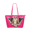 Lhasa Apso Leather Tote Bag