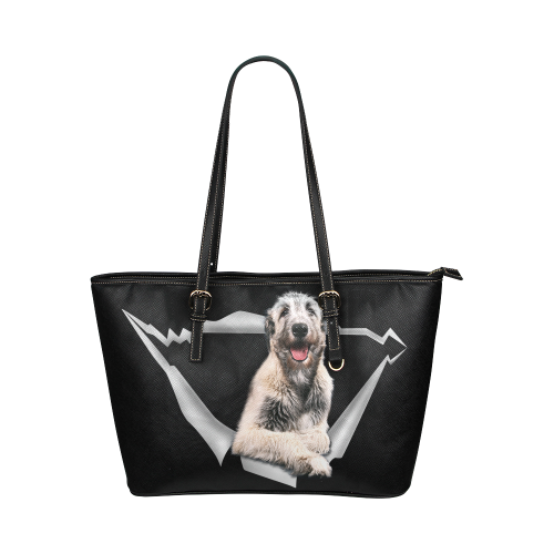 Irish Wolfhound Leather Tote Bag