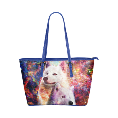 Samoyed Leather Tote Bag