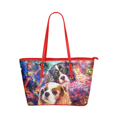 Cavalier King Charles Spaniel Leather Tote Bag