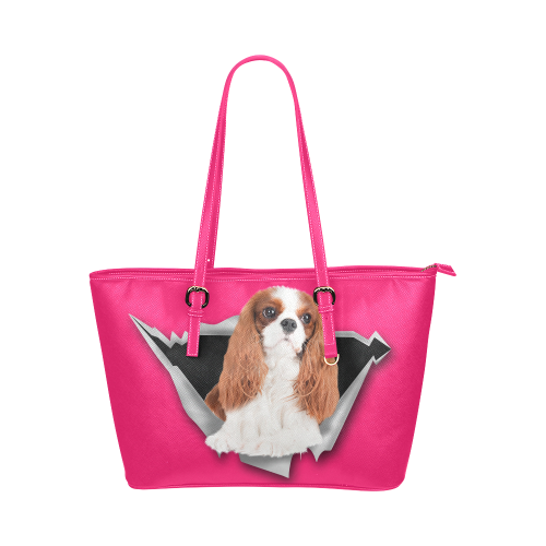 Cavalier King Charles Spaniel Leather Tote Bag