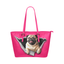 Pug Leather Tote Bag