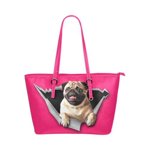 Pug Leather Tote Bag