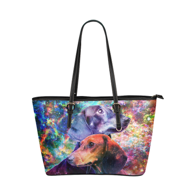 Dachshund Leather Tote Bag