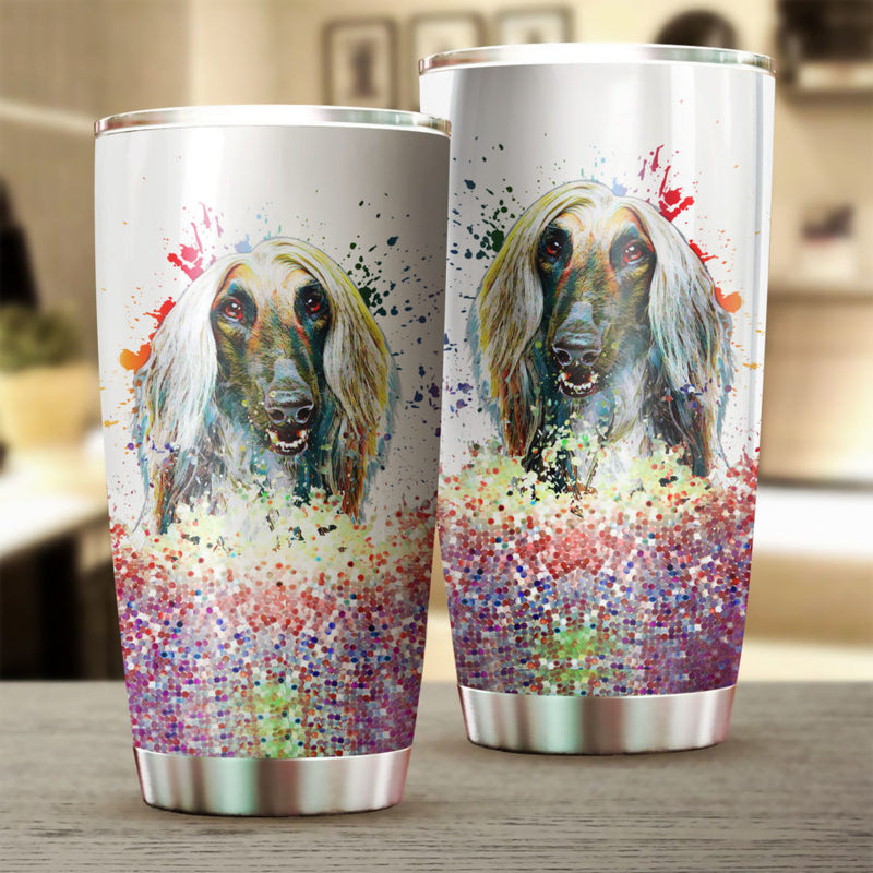 Afghan Hound Art Color Tumbler Cup