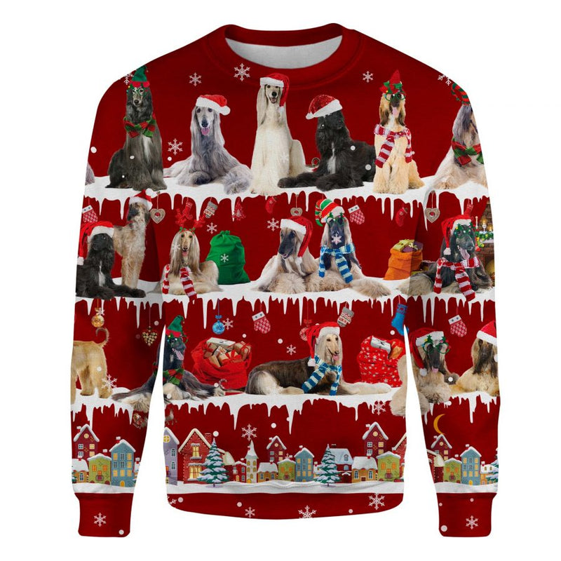Afghan Hound - Snow Christmas - Premium Sweater