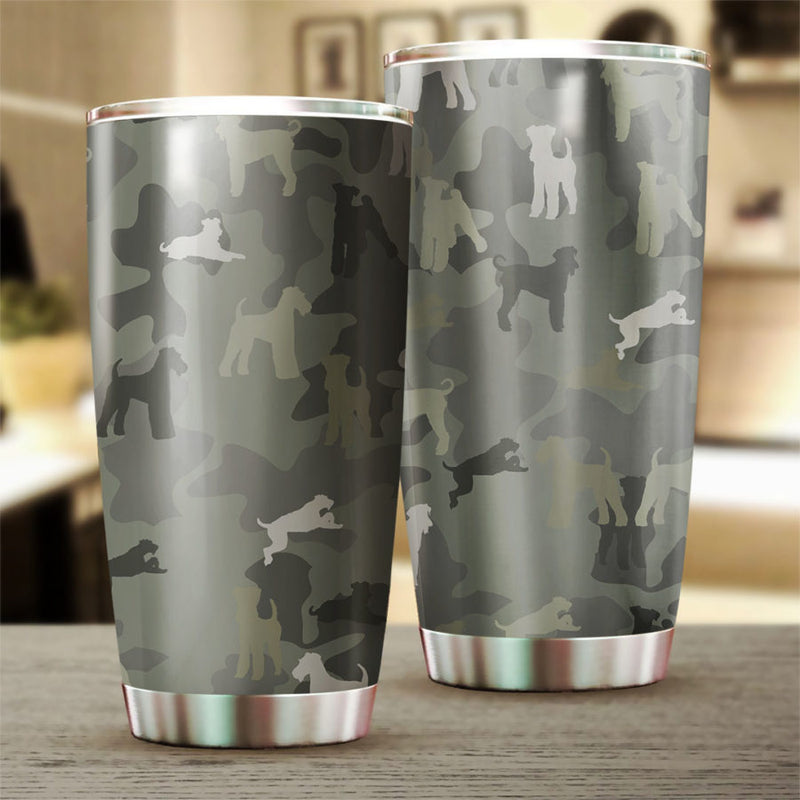 Airedale Terrier Camo Tumbler Cup