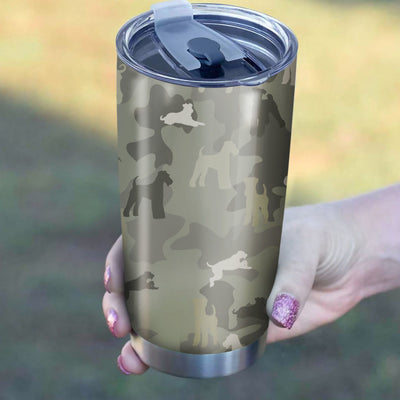 Airedale Terrier Camo Tumbler Cup