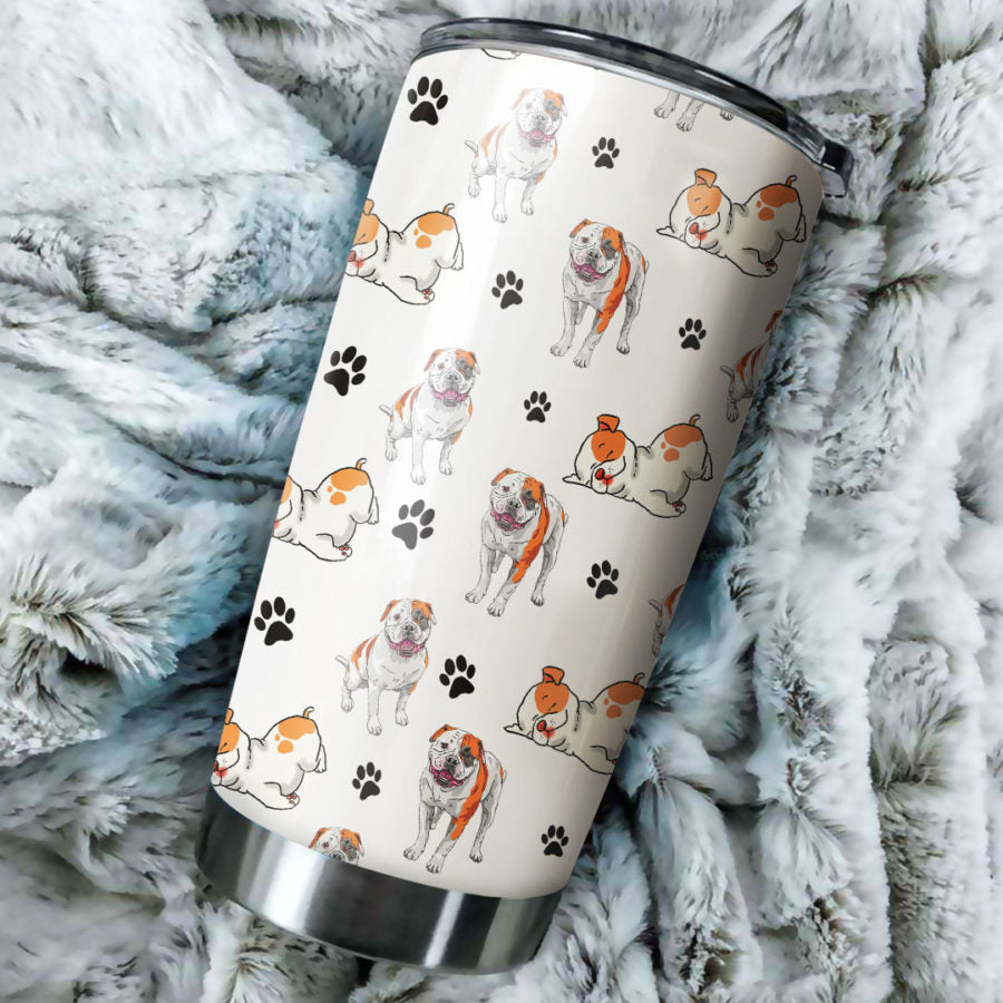 American Bulldog Paw Tumbler Cup