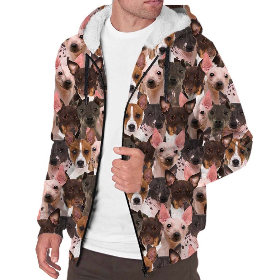 American Hairless Terrier Full Face Fleece Hoodie