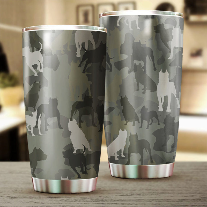 American Staffordshire Terrier Camo Tumbler Cup