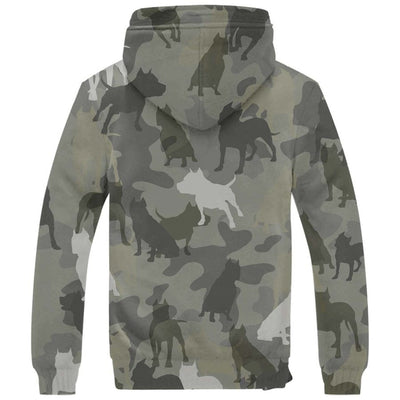 American Staffordshire Terrier Camo Fleece Hoodie