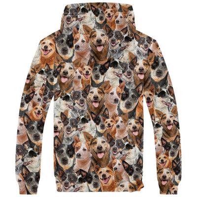 Australian Cattle Dog Full Face Fleece Hoodie