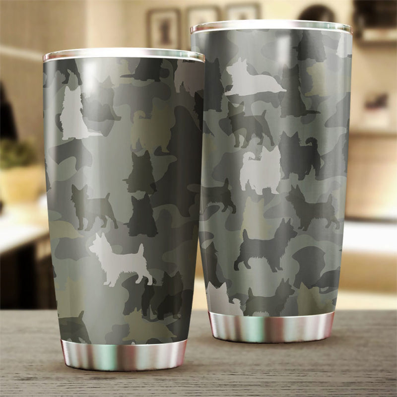 Australian Terrier Camo Tumbler Cup
