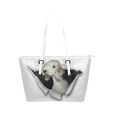 Bedlington Terrier Leather Tote Bag