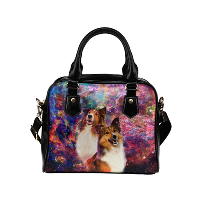 Shetland Sheepdog Yin Yang Shoulder Handbag