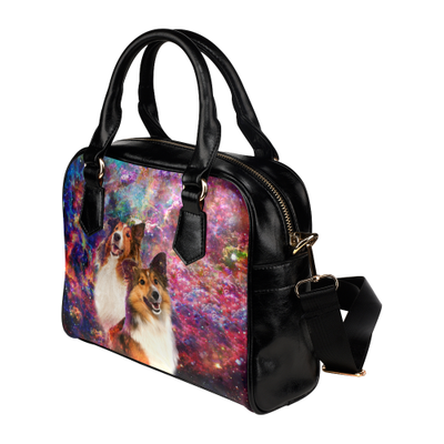 Shetland Sheepdog Yin Yang Shoulder Handbag