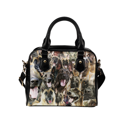 Belgian Shepherd Dog Malinois Face Shoulder Handbag
