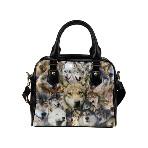 Wolf Face Shoulder Handbag