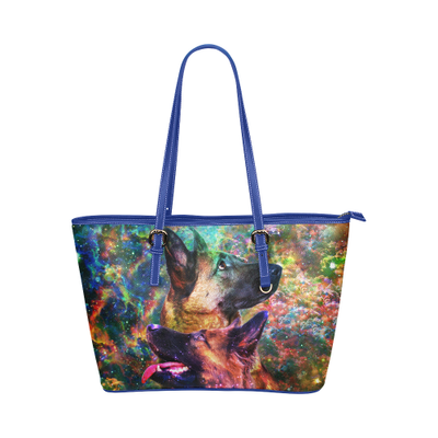 German Shepherd Leather Tote Bag
