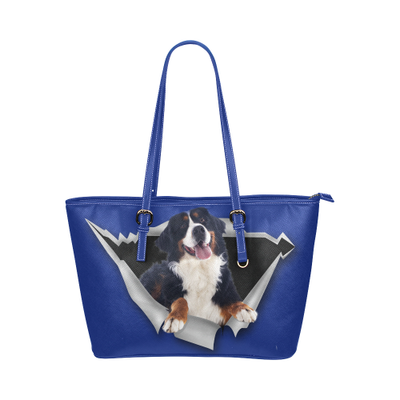 Bernese Mountain Leather Tote Bag