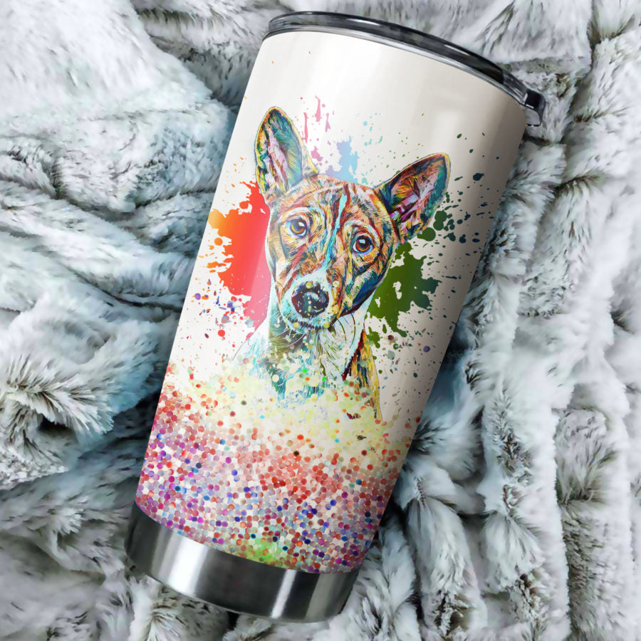 Basenji Art Color Tumbler Cup