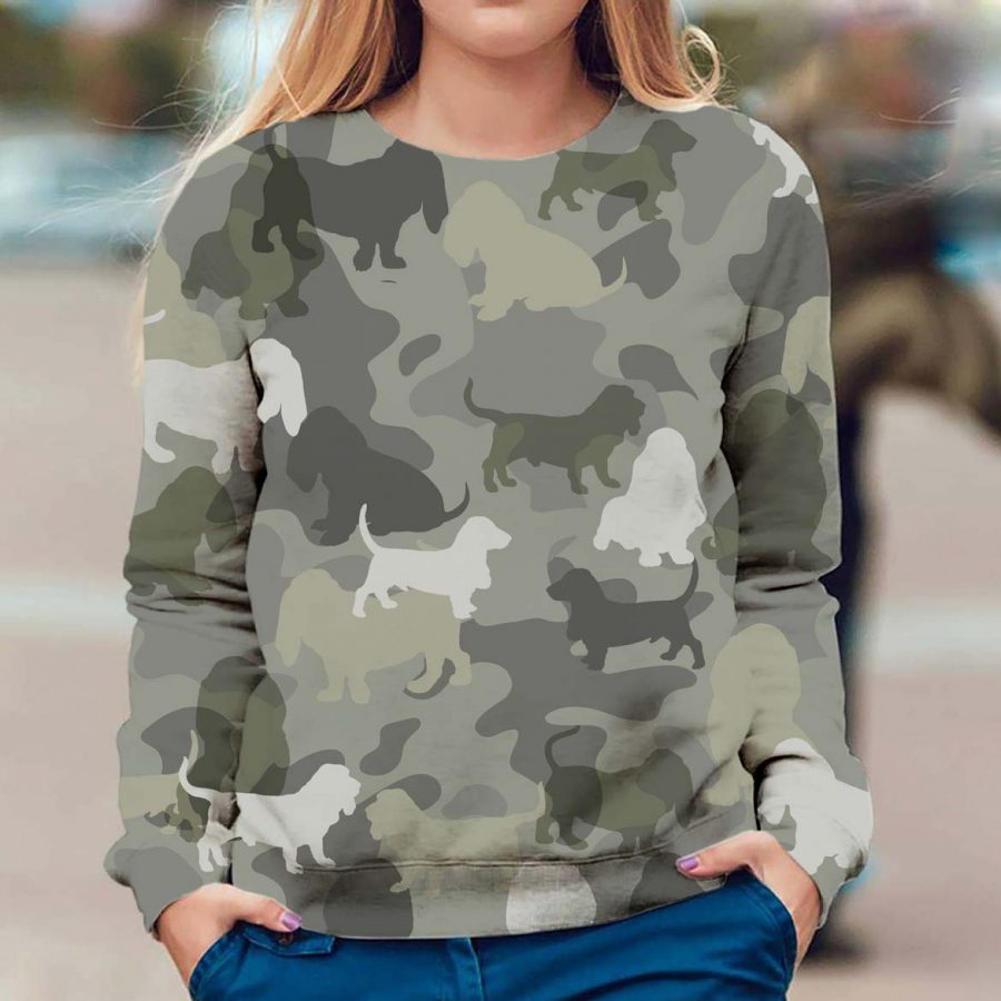 Basset Hound - Camo - Premium Sweater