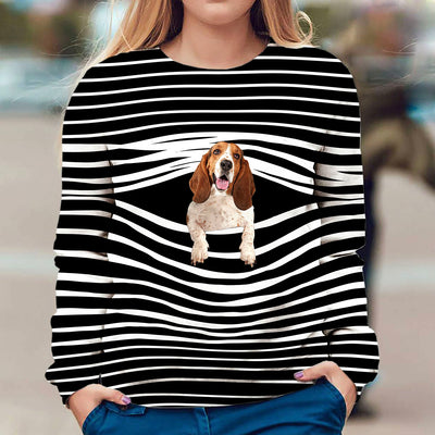 Basset Hound - Stripe - Premium Sweater
