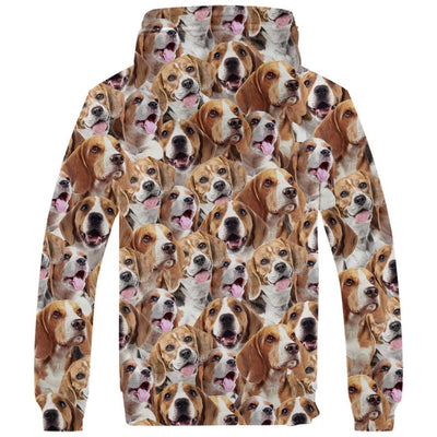 Beagle Full Face Fleece Hoodie