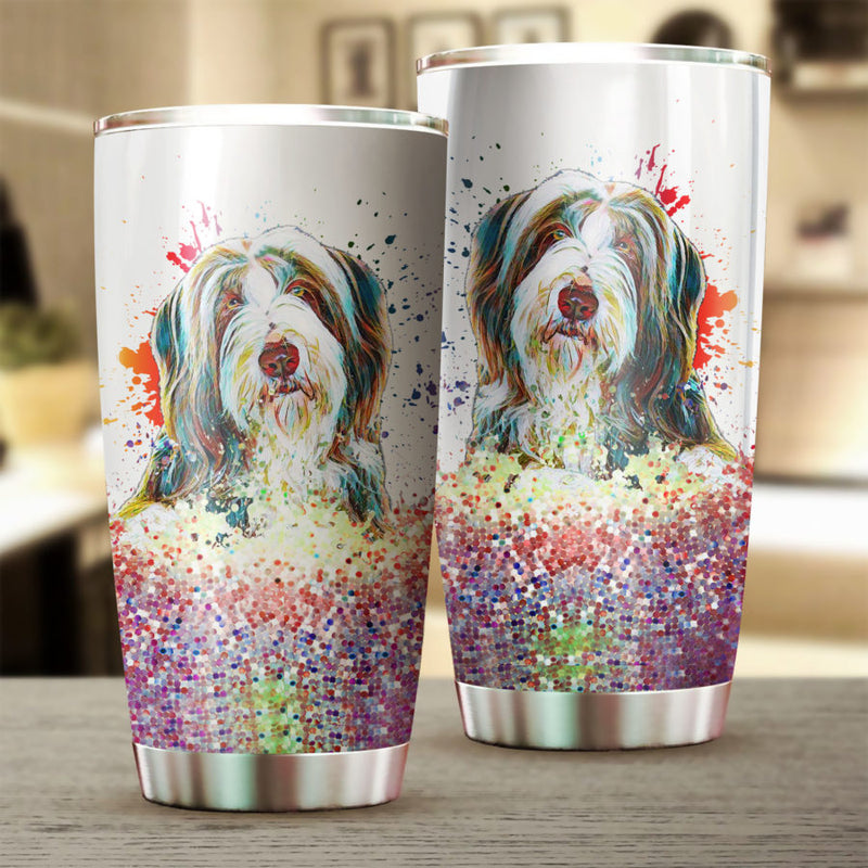 Bearded Collie Art Color Tumbler Cup