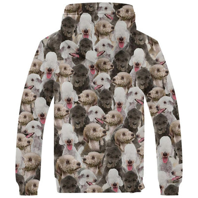 Bedlington Terrier Full Face Fleece Hoodie