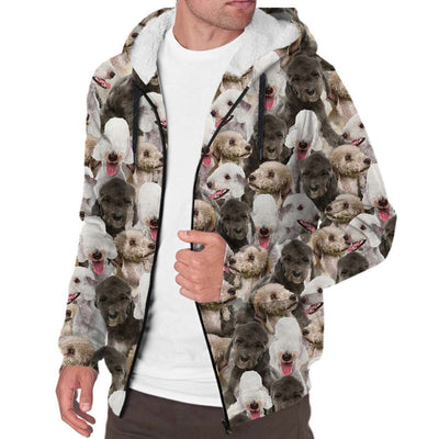 Bedlington Terrier Full Face Fleece Hoodie