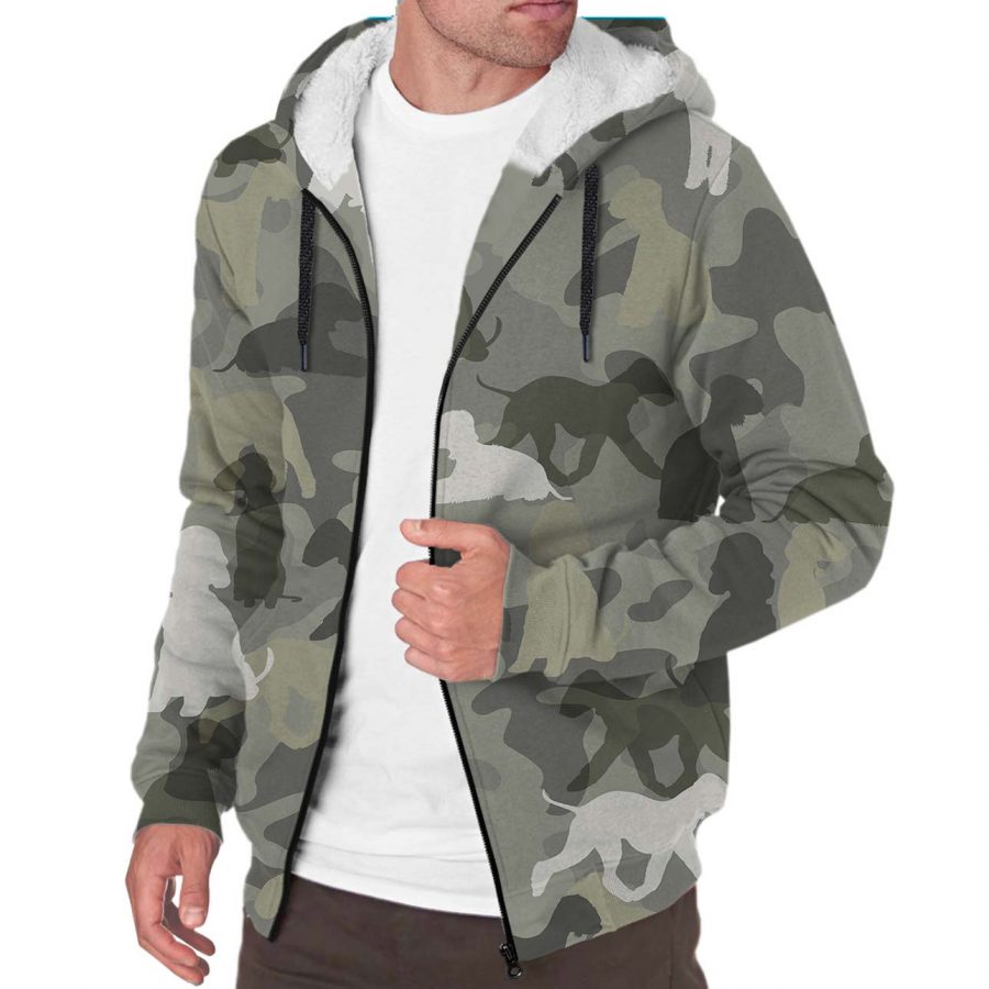 Bedlington Terrier Camo Fleece Hoodie