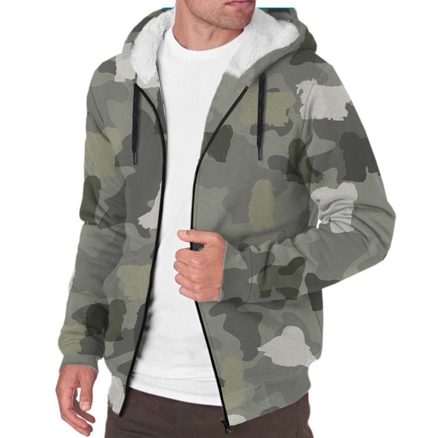 Bergamasco Shepherd Camo Fleece Hoodie