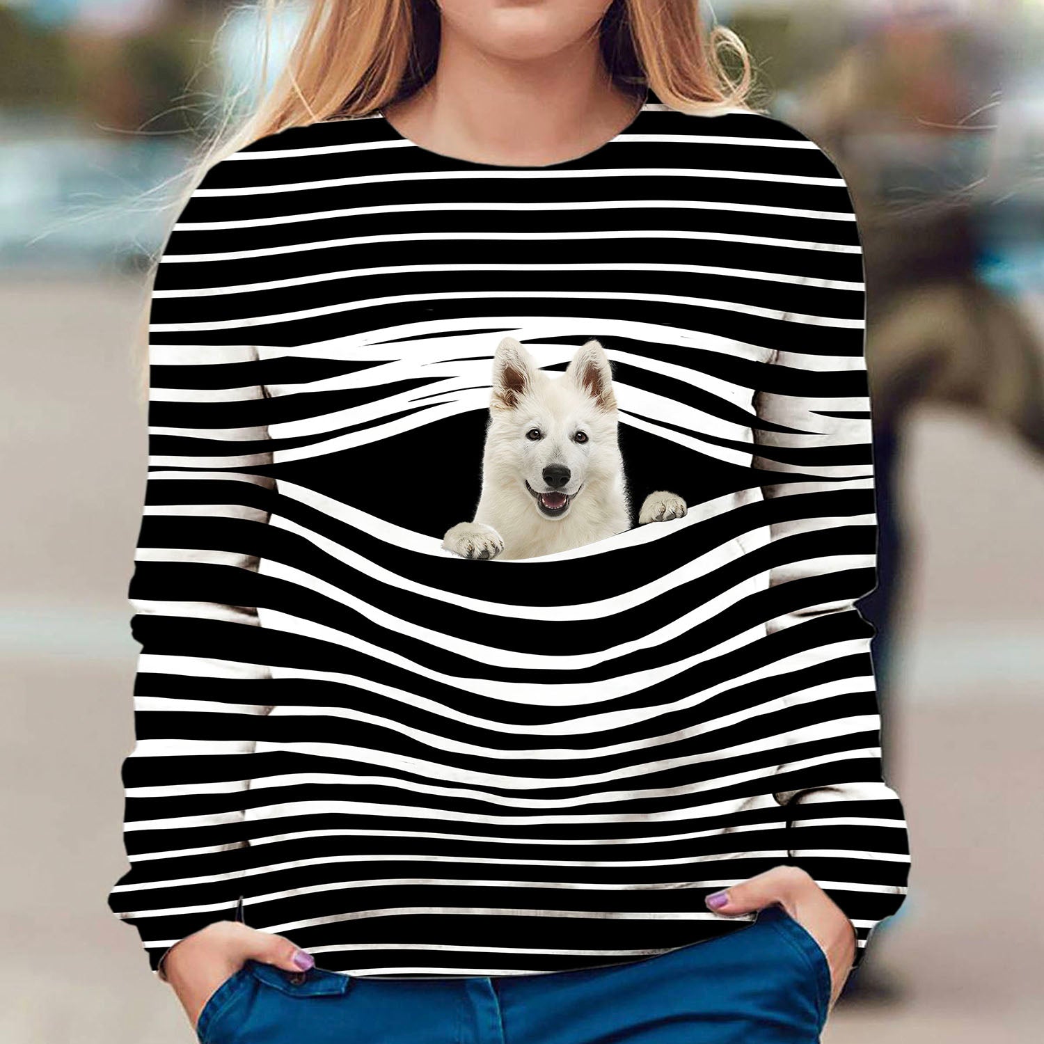 Berger Blanc Suisse - Stripe - Premium Sweater
