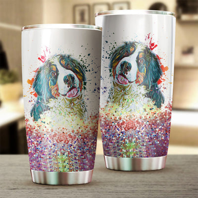 Bernese Mountain Dog Art Color Tumbler Cup
