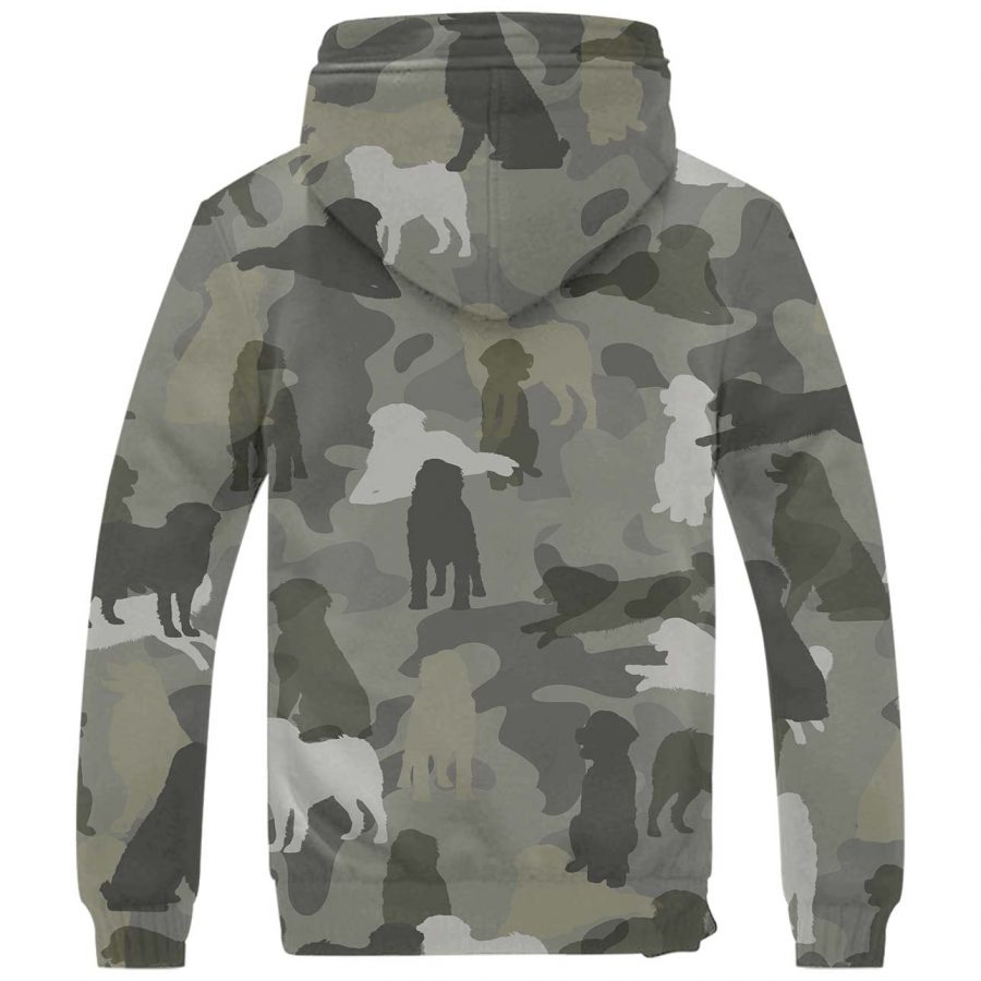 Bernese Mountain Dog Camo Fleece Hoodie