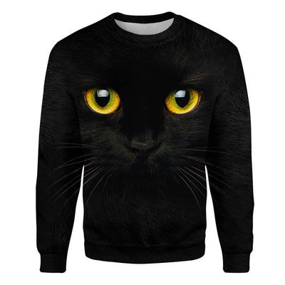 Black Cat - Face Hair - Premium Sweater