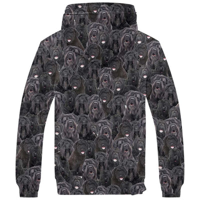 Black Russian Terrier Full Face Fleece Hoodie