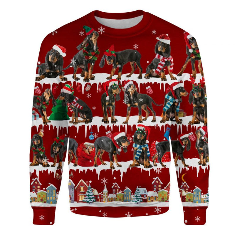 Black and Tan Coonhound - Snow Christmas - Premium Sweater