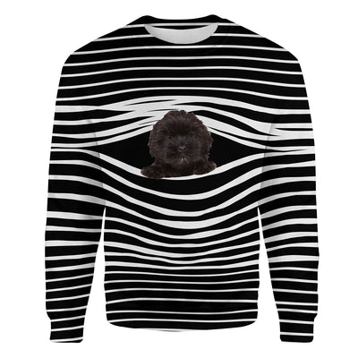 Black Lhasa Apso - Stripe - Premium Sweater