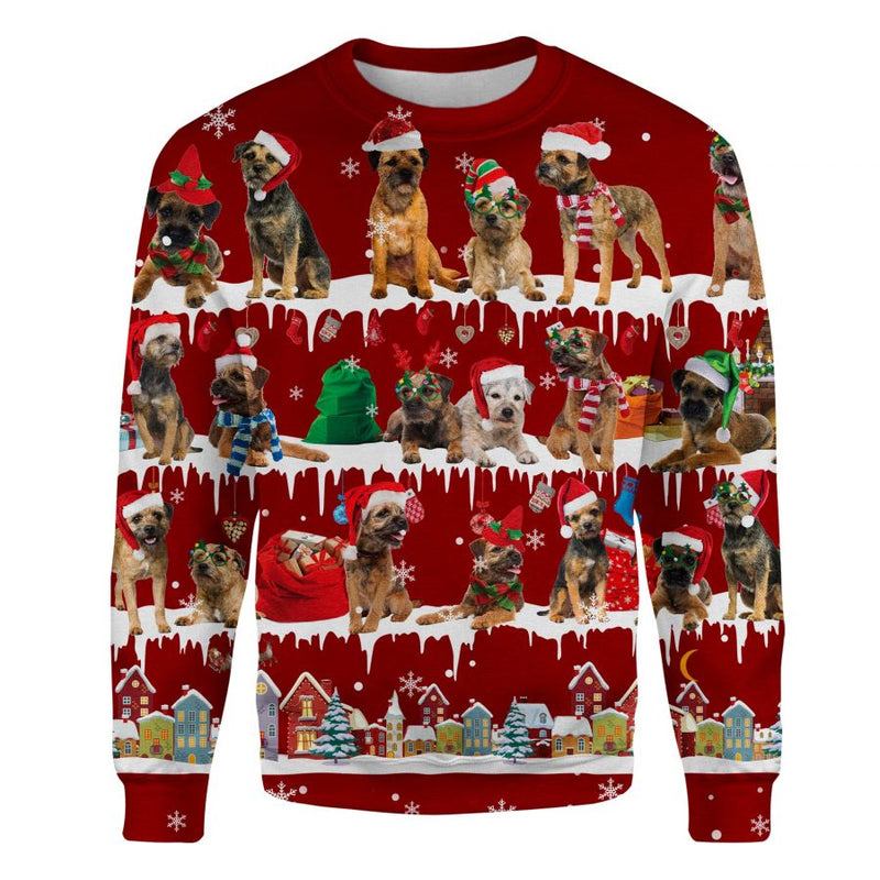 Border Terrier - Snow Christmas - Premium Sweater