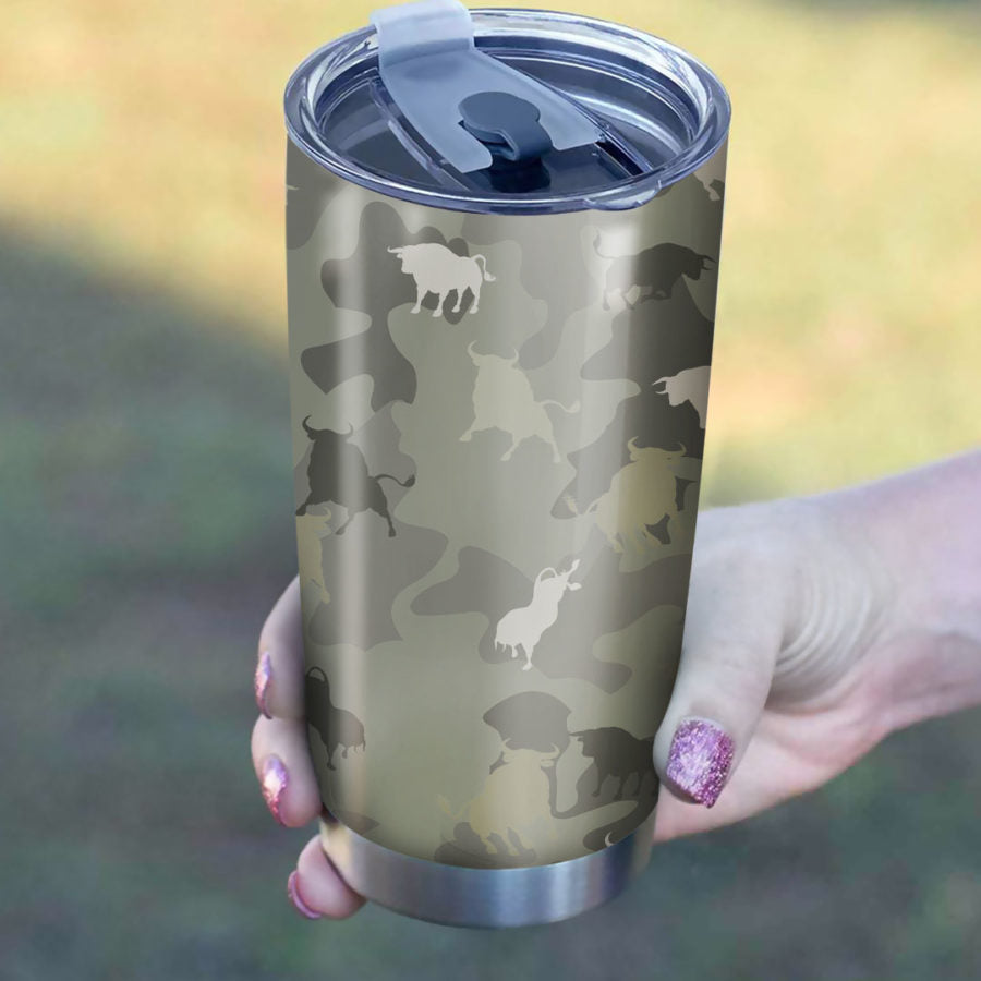 Bull Camo Tumbler Cup