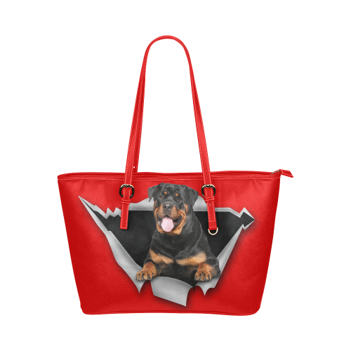 Rottweiler Leather Tote Bag