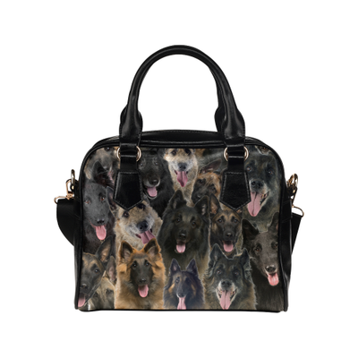 Belgian Shepherd Face Shoulder Handbag